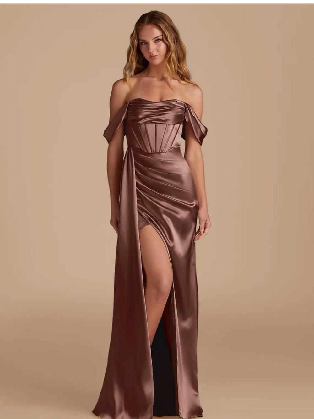 AZAZIE AMRYA Espresso Mermaid Sweetheart Metallic Satin Convertible SZ 00